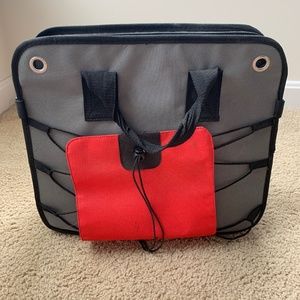 Portable toy storage bag.